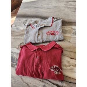 Vintage Arkansas Razorbacks Polo‎ Shirt XXL Mens Starter NCAA Embroidered